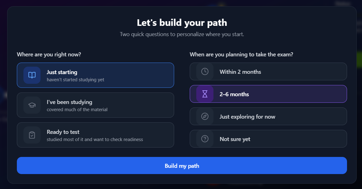 Choose your starting point